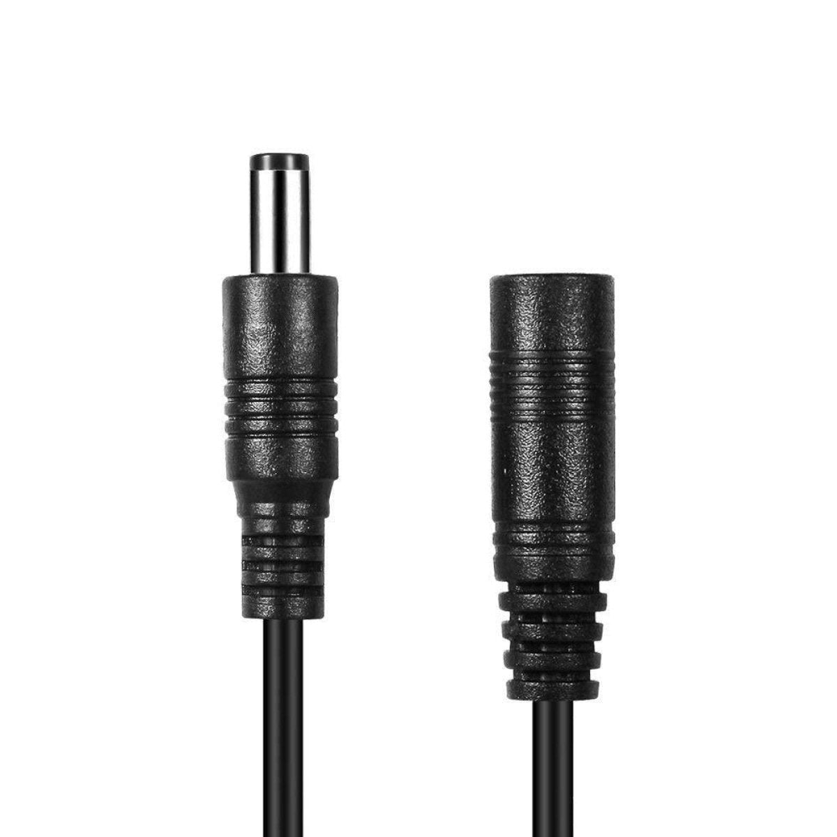 12V 22AWG 3A DC Extension Cable LED CCTV Camera 5.5mm x 2.1mm Power Cord - 0.5m Black - - Asia Sell