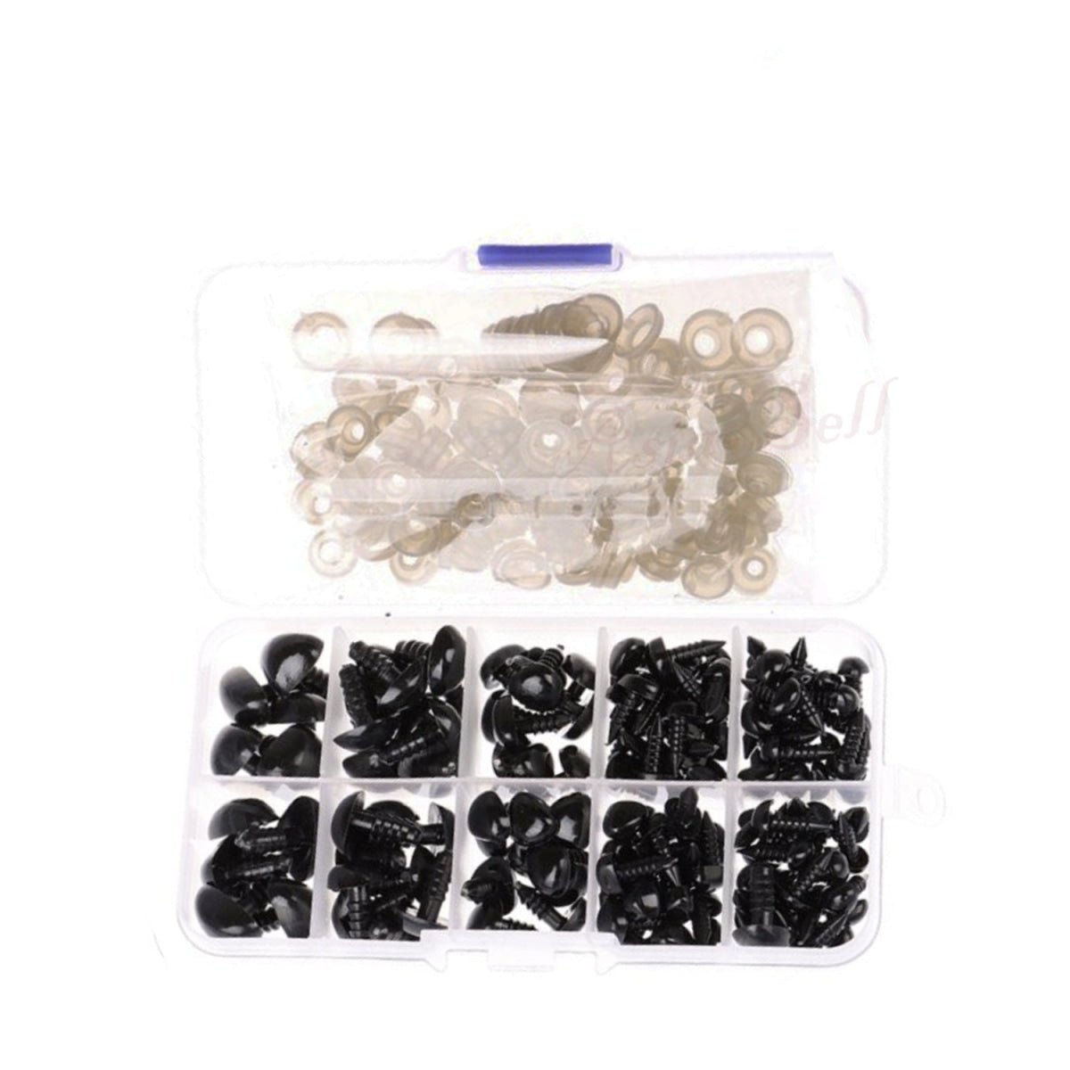 125pcs Set Plastic Toy Noses Triangle Nose Black Brown Pink Screw Backing Bear Puppet Dolls Toy - Black only - Asia Sell