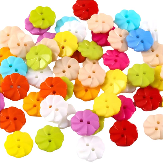 13mm Flower Buttons 2-Holes Vintage DIY Sewing Clothing Plastic 50pcs | Main Image | Asia Sell