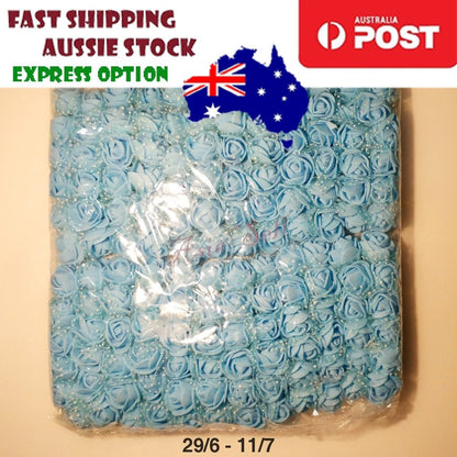 144pcs 2cm Artificial Flowers Decorative Flower Wreath Wedding Home - Light Blue 2 - - Asia Sell