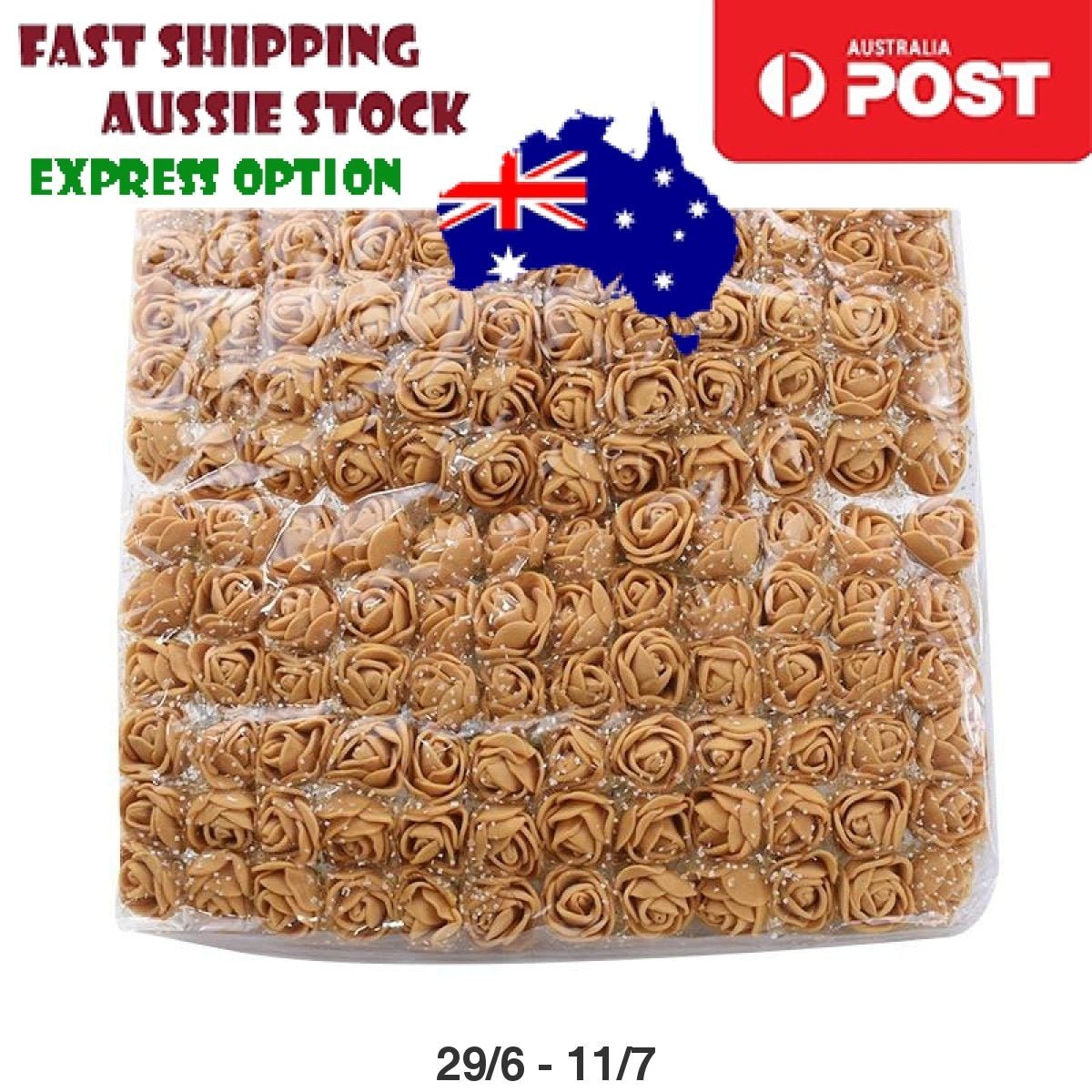 144pcs 2cm Artificial Flowers Decorative Flower Wreath Wedding Home - Tan/Light Brown - - Asia Sell