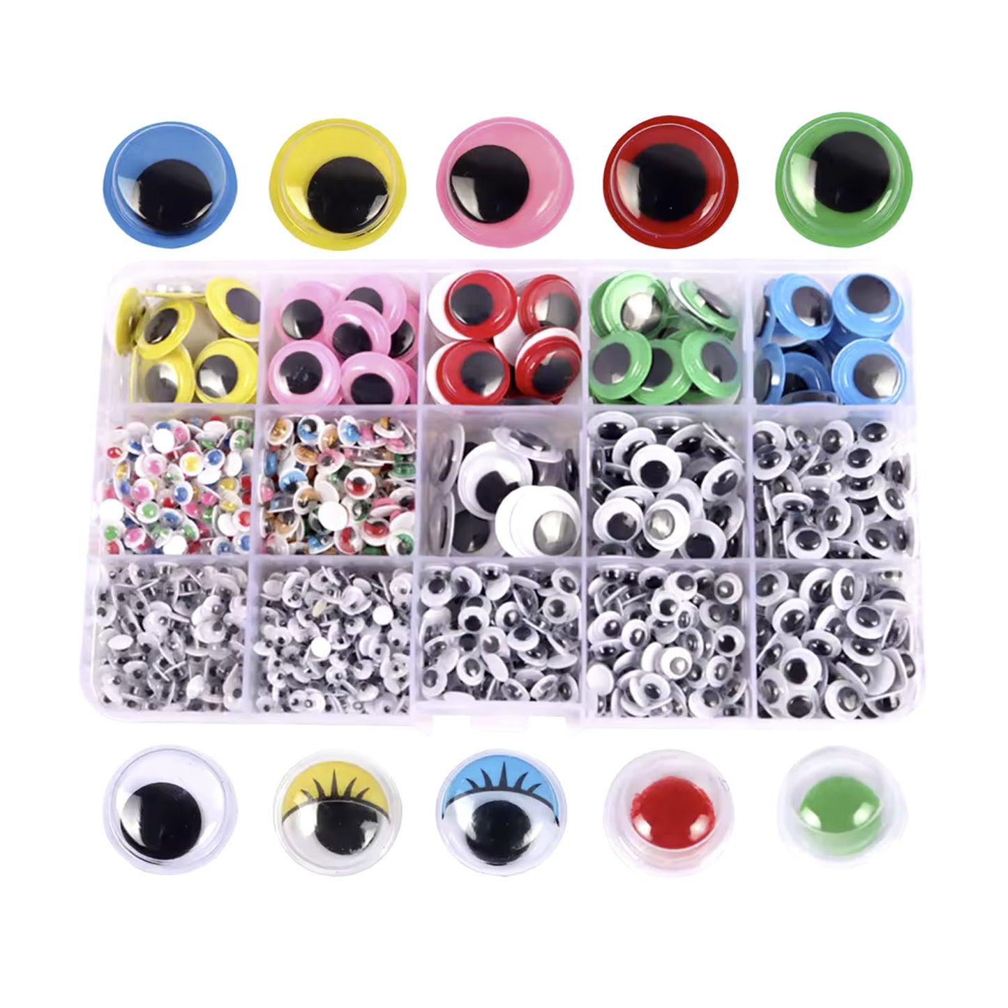 1500pcs 4-15mm Movable Self-Adhesive Eyes Wiggly Googly Animal Eyeball Childrens DIY Crafts | Asia Sell