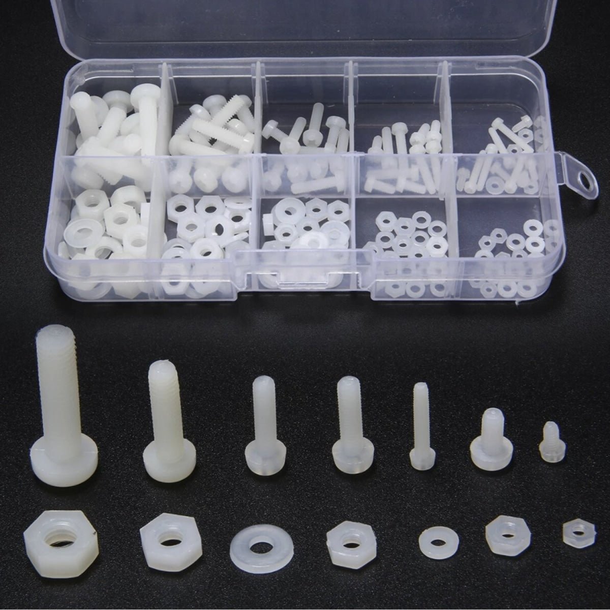 150pcs Kit White Plastic Hex Screw Bolt Nut Standoff Spacer Fastener M2 M2.5 M3 M4 M5 Tool - - Asia Sell