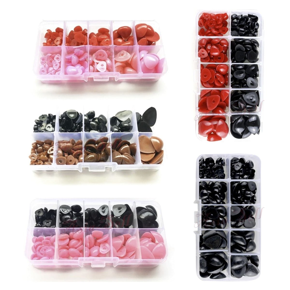 150pcs Set Plastic Toy Noses Triangle Nose Black Brown Pink Bear Puppet Dolls Toy - Pink - Asia Sell