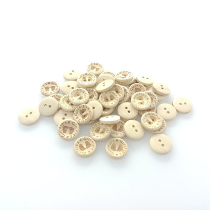 15/20/25mm It's a Girl/Boy Wooden Button Natural Wood Sewing Baby Clothing Buttons - It's a Boy 15mm 50pcs - - Asia Sell