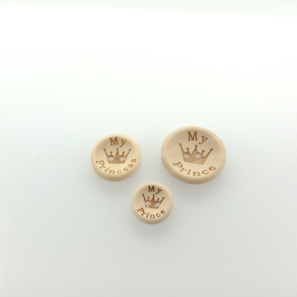 15/20/25mm My Princess My Prince Wooden Buttons Natural Wood Baby Clothing Button Sewing - My Princess 20mm 50pcs - - Asia Sell