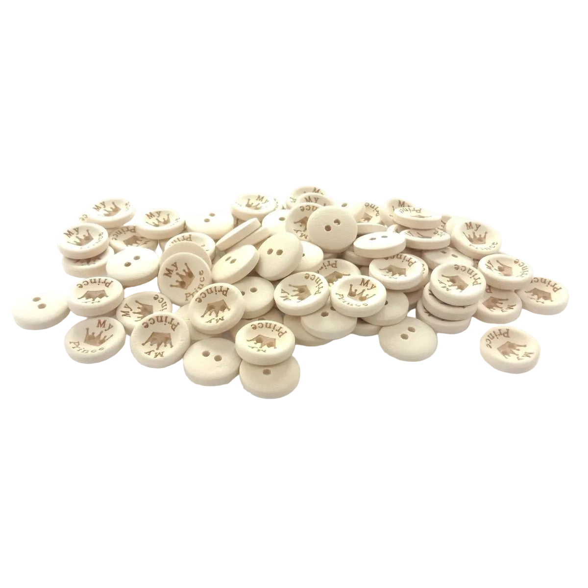 15/20/25Mm My Princess Wooden Button Natural Wood Sewing Baby Clothing Buttons