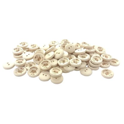 15/20/25Mm My Princess Wooden Button Natural Wood Sewing Baby Clothing Buttons