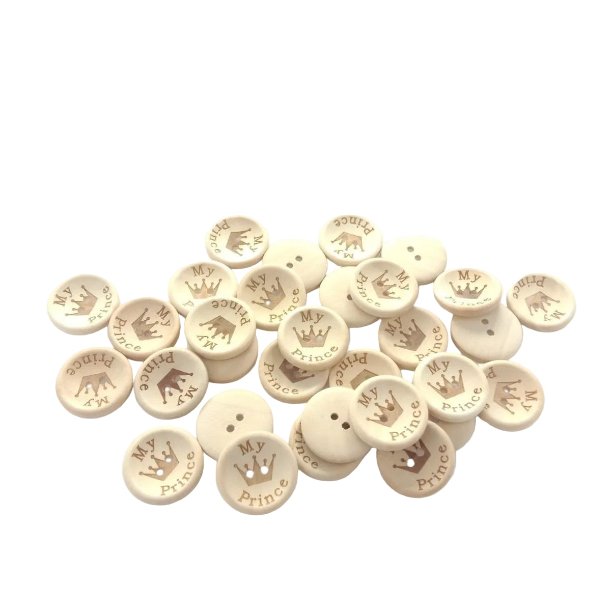15/20/25Mm My Princess Wooden Button Natural Wood Sewing Baby Clothing Buttons