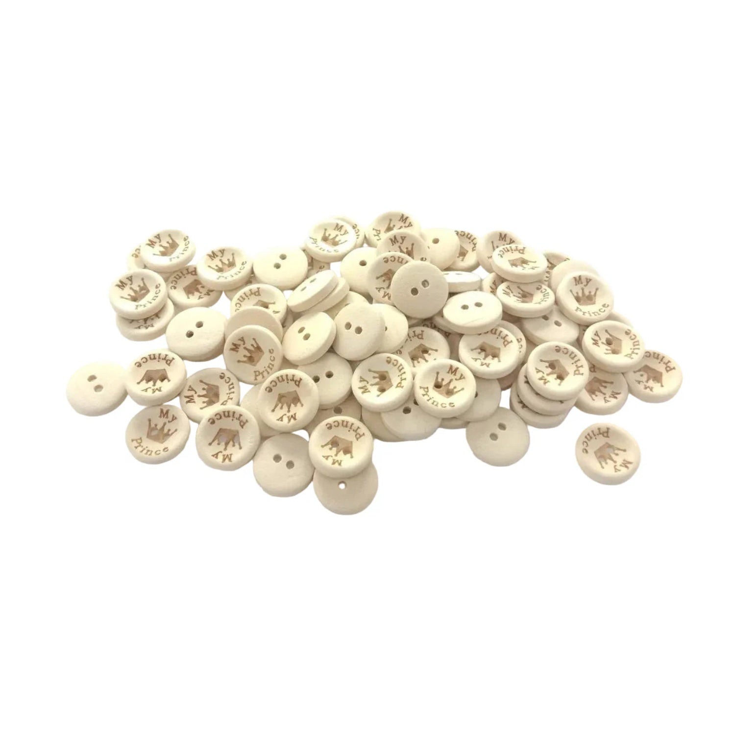 15/20/25Mm My Princess Wooden Button Natural Wood Sewing Baby Clothing Buttons