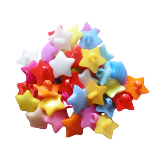 15mm Plastic Star Buttons with Loop Shank for Sewing and Crafts 50pcs | Main Image | Asia Sell