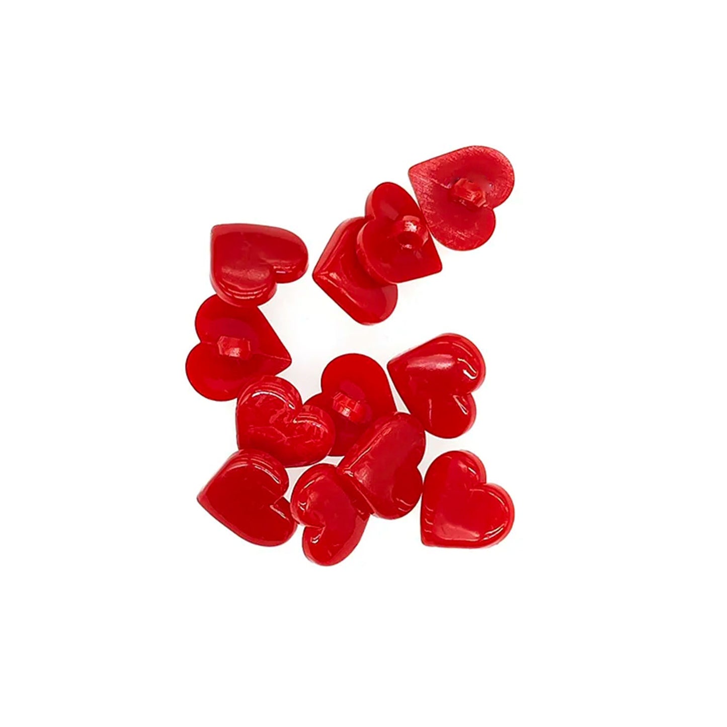 30pcs 17mm Resin Buttons Scrapbook Heart Red Buttons for Clothing Sewing Supplies Sewing Accessories Buttons for Crafts