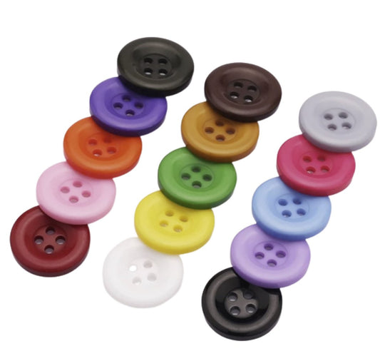 18mm Round Resin Buttons 4-Hole Sewing Colourful Button DIY Decorative - 24pcs Lilac Purple Blue Burgundy - Asia Sell