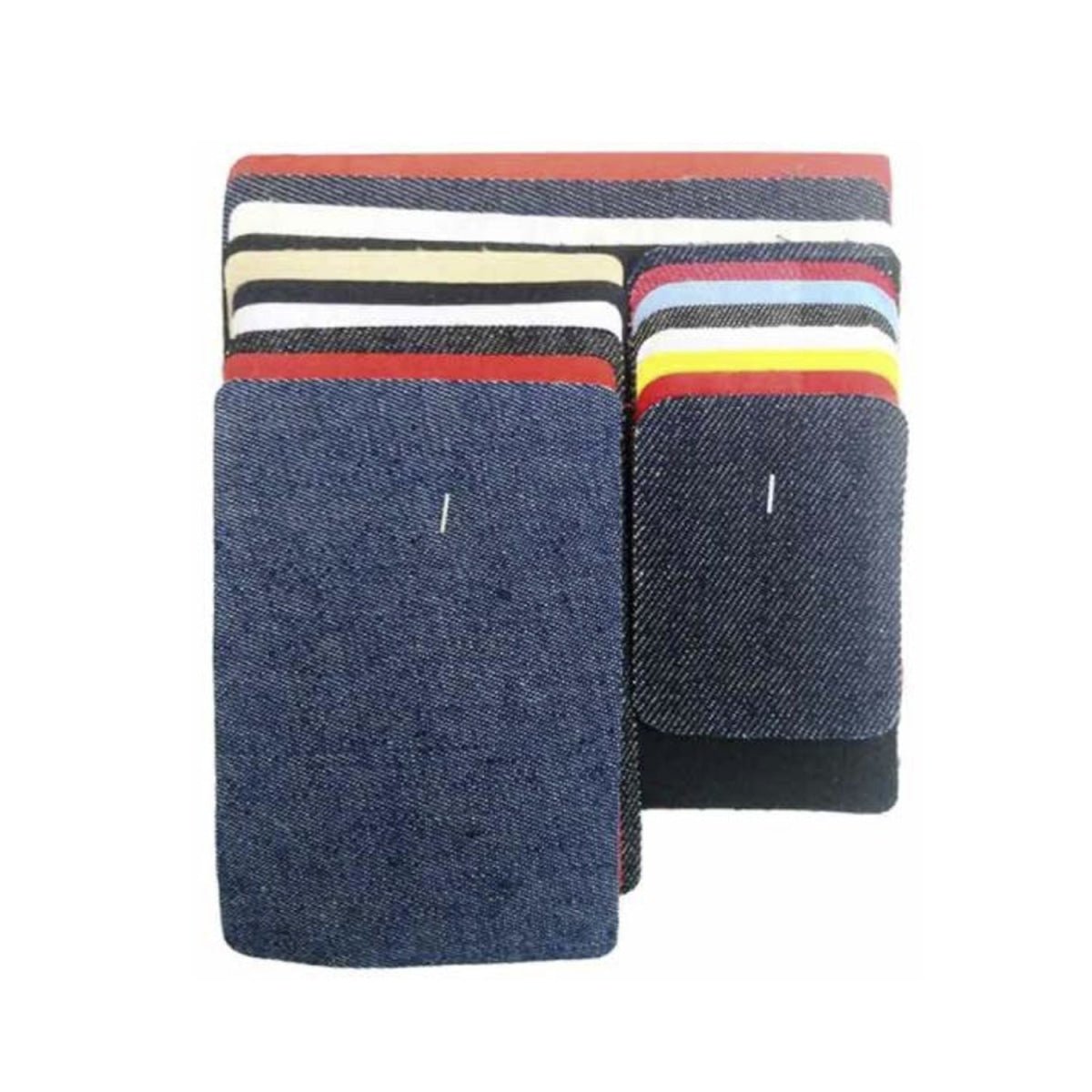 18pcs Iron-on Fabric Blue Black Red Yellow White Rectangular Denim Jeans Jacket Clothing Patches Repair Sewing Shapes - - Asia Sell