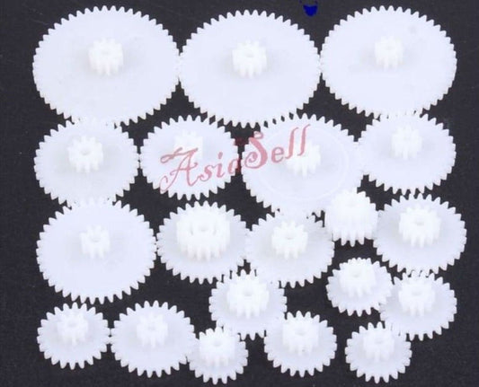 19 Sizes Double Layer Plastic Gears Robot DIY Reduction Gear Motor 16T-50T Teeth - - Asia Sell