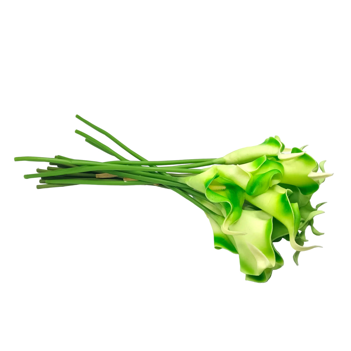 19 pieces Artificial Flowers Lilies 40cm Green Shades - Flexible Stem