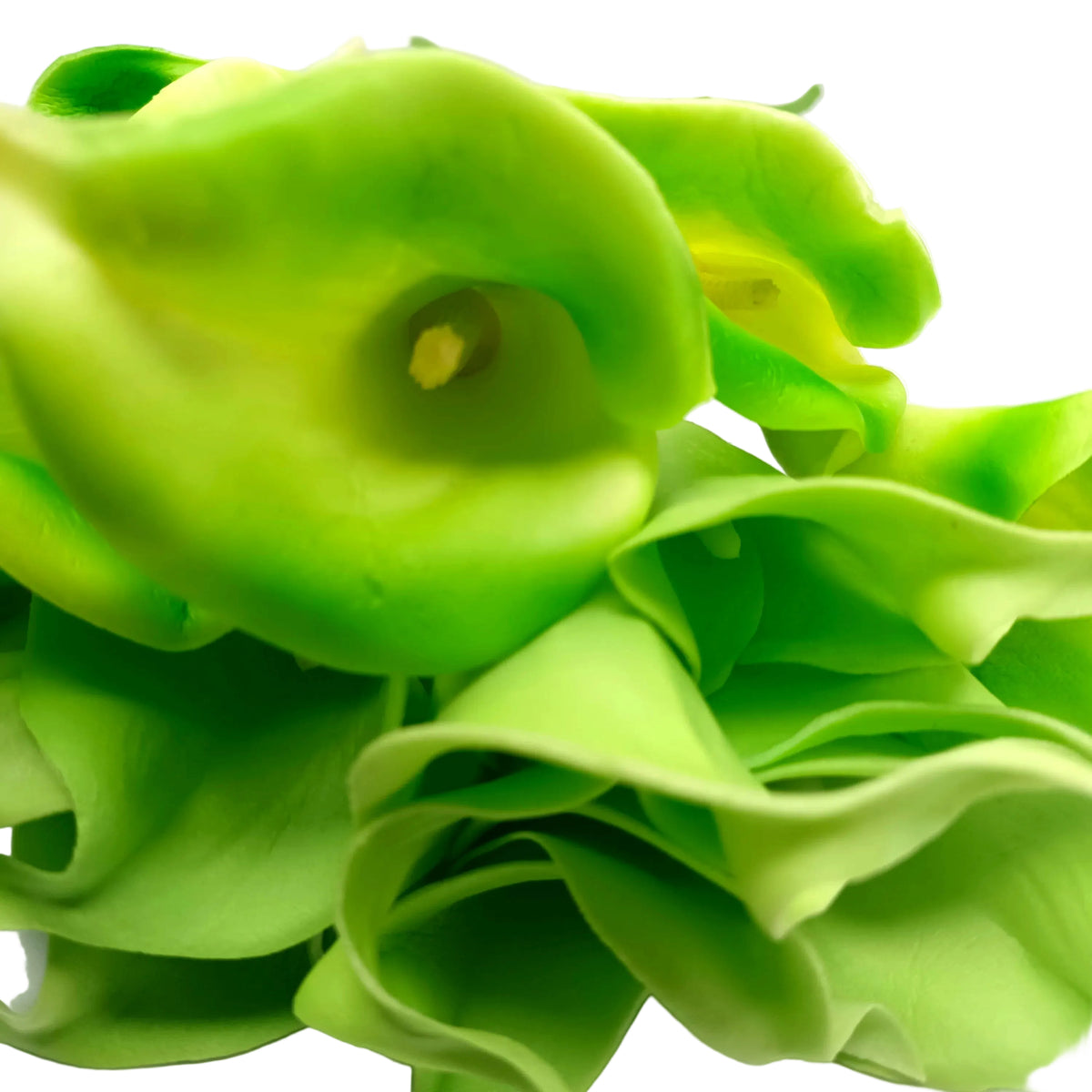 19 pieces Artificial Flowers Lilies 40cm Green Shades - Flexible Stem