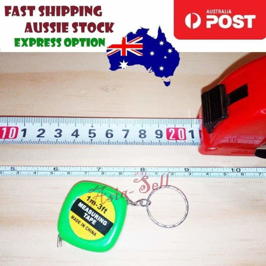 1mtr 34 mm Mini Tape Measure 23mm Keyring Keychain Key Chain Ring cms inches Pendant Tag Tool - - Asia Sell