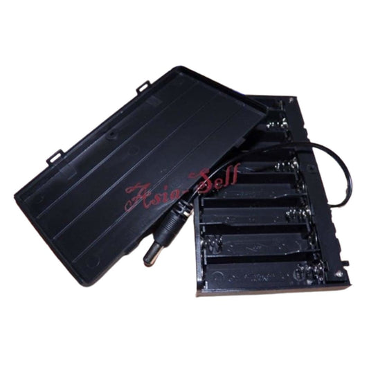 1pcs 8xAA Battery Holder 1.5V Switch Lid Plug Box 12V Case Wires 8x1.5V 8 x AA - Asia Sell
