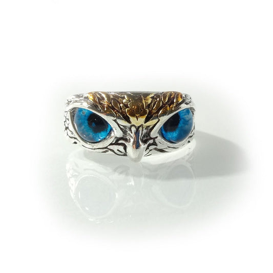 1pcs Adjustable Size Owl Ring with Rhinestone Eyes Silver Colour Alloy Fashion Jewellery - Asia Sell