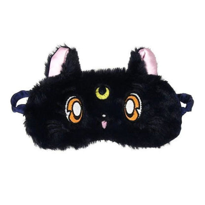 1pcs Soft Padded Animal Sleeping Mask Sleep Eye Cat Mask Eye Shade - Black - - Asia Sell