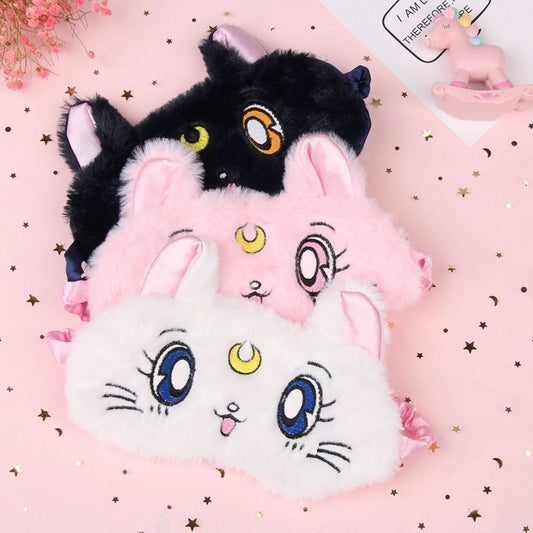 1pcs Soft Padded Animal Sleeping Mask Sleep Eye Cat Mask Eye Shade - Pink - Asia Sell