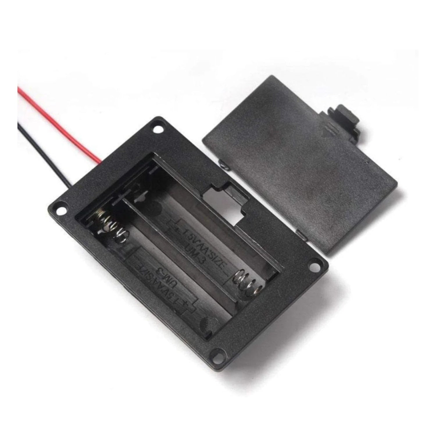1x 2AA Panel Mount Battery Holder 3V 2x1.5V Cover Black 2xAA - - Asia Sell