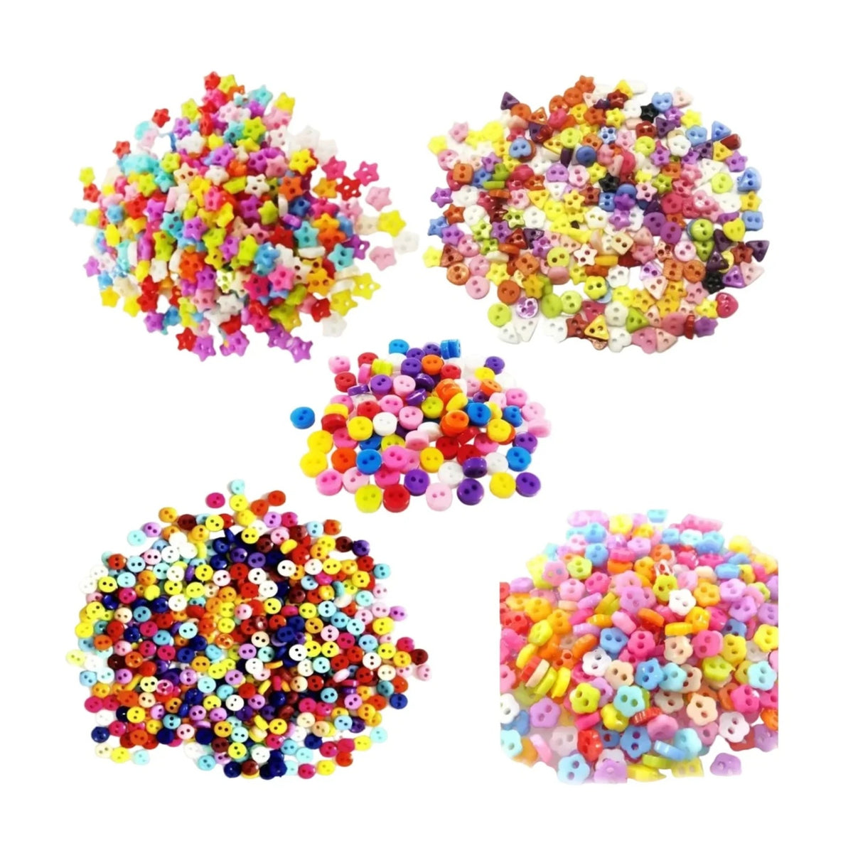 20/100/1000/2000/5000pcs Stars Flowers Shaped 6mm Buttons Kid's Clothing Sewing Mixed Shapes Crafts