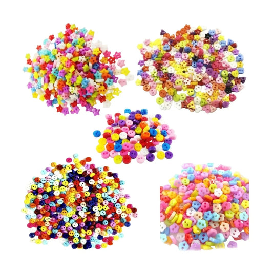 20/100/1000/2000/5000pcs Stars Flowers Shaped 6mm Buttons Kid's Clothing Sewing Mixed Shapes Crafts