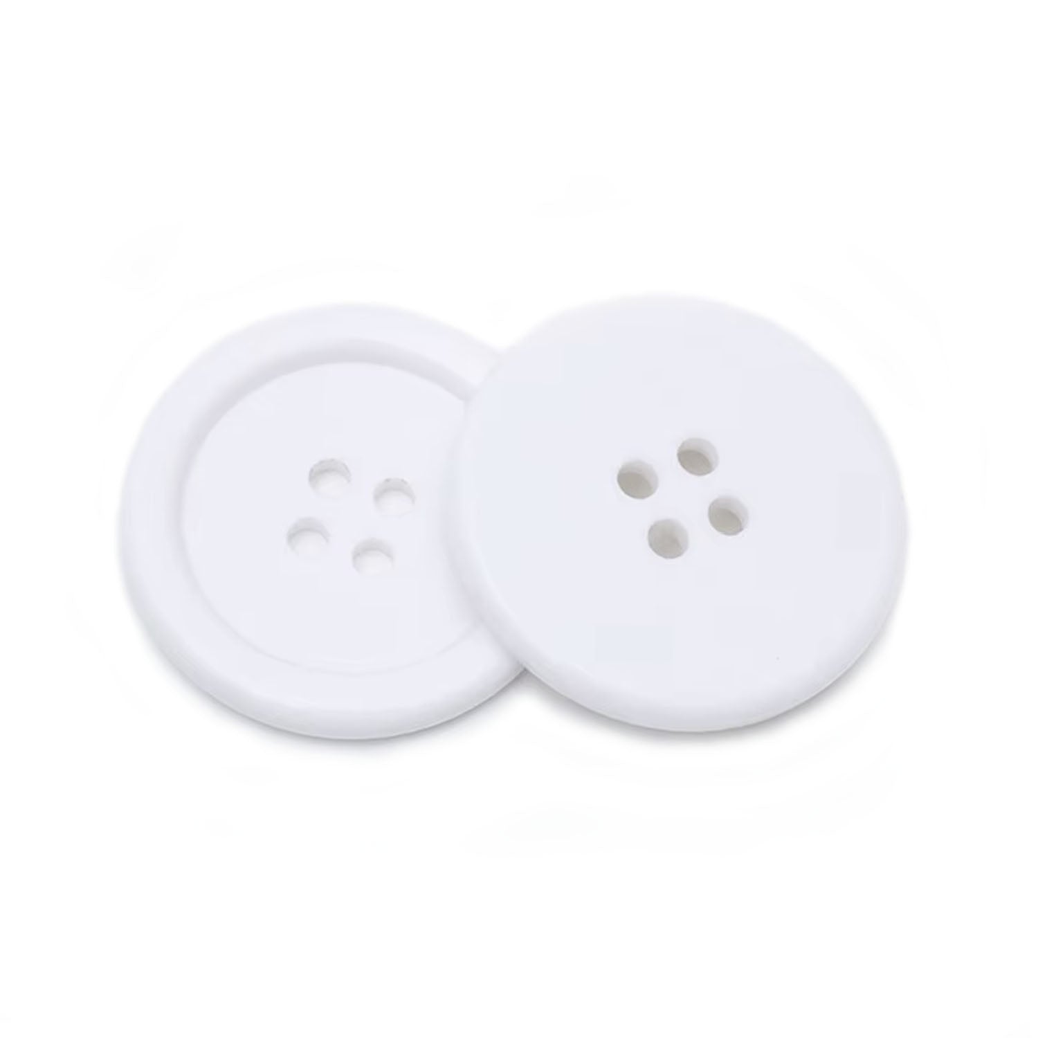 20-160pcs Buttons 25mm 4-Hole Round Shape Plastic Resin Holes Sewing DIY - White | Asia Sell