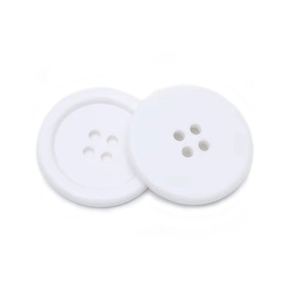 20-160pcs Buttons 25mm 4-Hole Round Shape Plastic Resin Holes Sewing DIY - White | Asia Sell