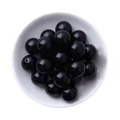 20-200pcs Fashion Jewellery 6mm Round Resin Printed Beads | 10mm Black | Asia Sell