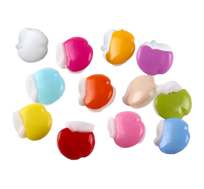20-800pcs 14mm Apple Buttons Shank Candy Mixed Colours Plastic