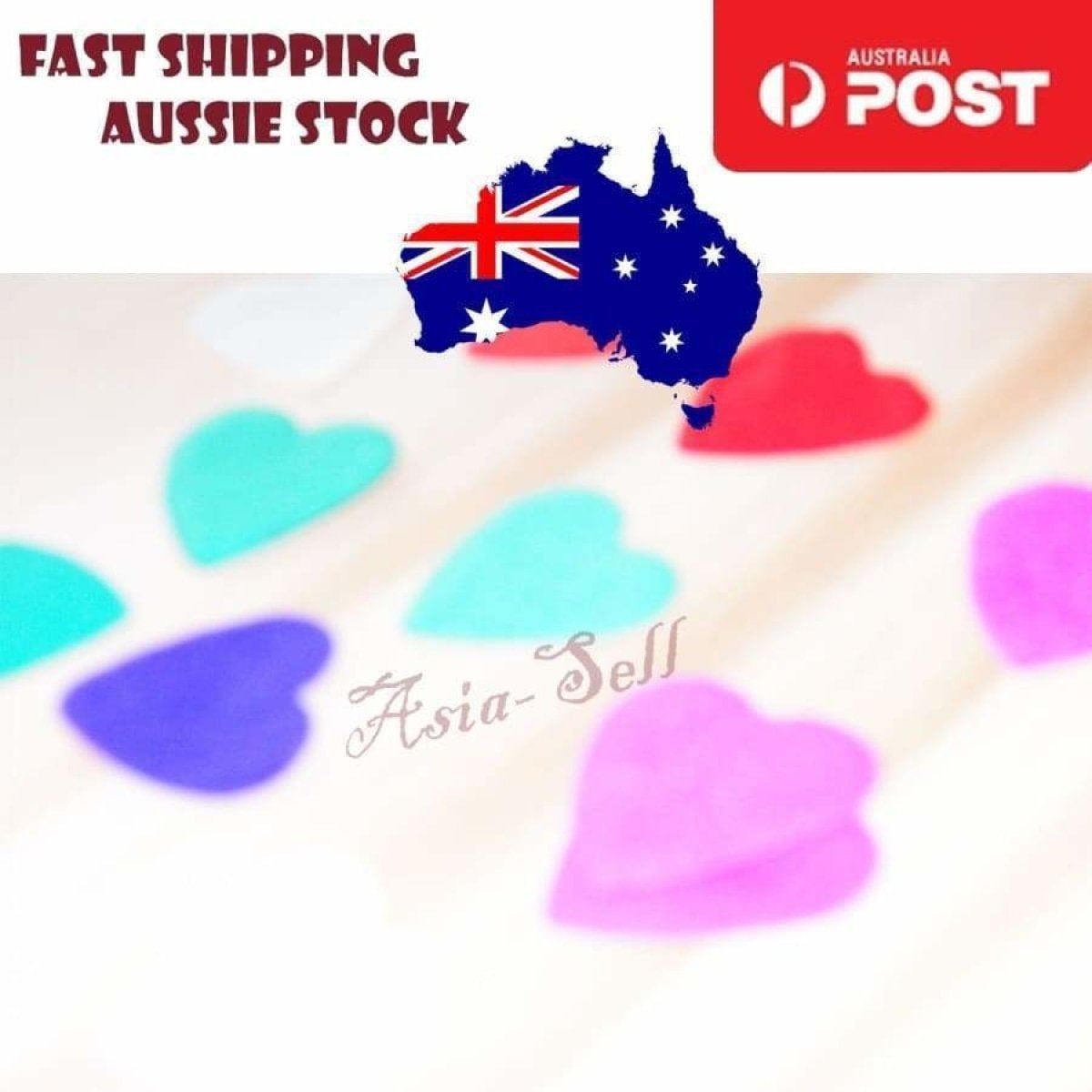 2000pcs Confetti Hearts Paper Wedding Valentines 25mm Blue Red White Green Pink - - Asia Sell