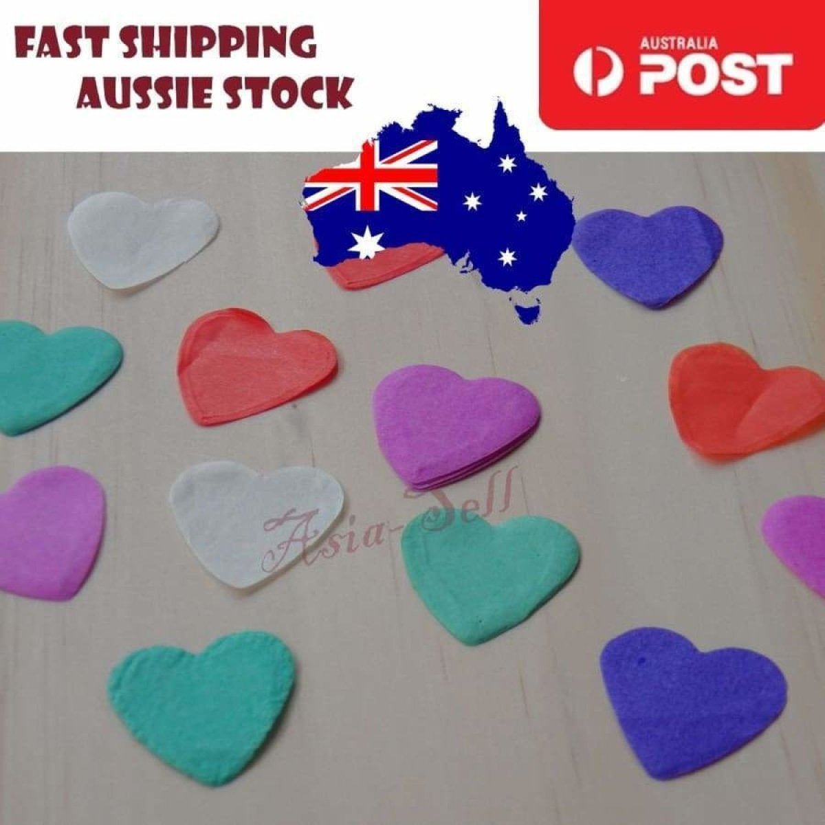 2000pcs Confetti Hearts Paper Wedding Valentines 25mm Blue Red White Green Pink - - Asia Sell