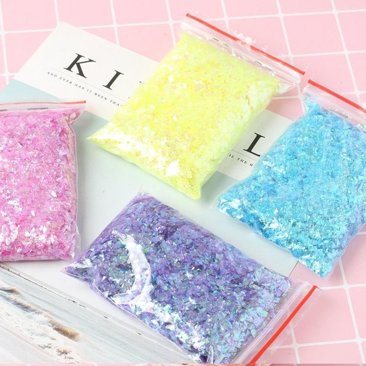 200g Holographic Nail Decoration Flakes Glitter DIY Nail Art 3D Sequin - Gold - - Asia Sell