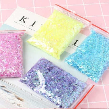 200g Holographic Nail Decoration Flakes Glitter DIY Nail Art 3D Sequin - Gold - - Asia Sell