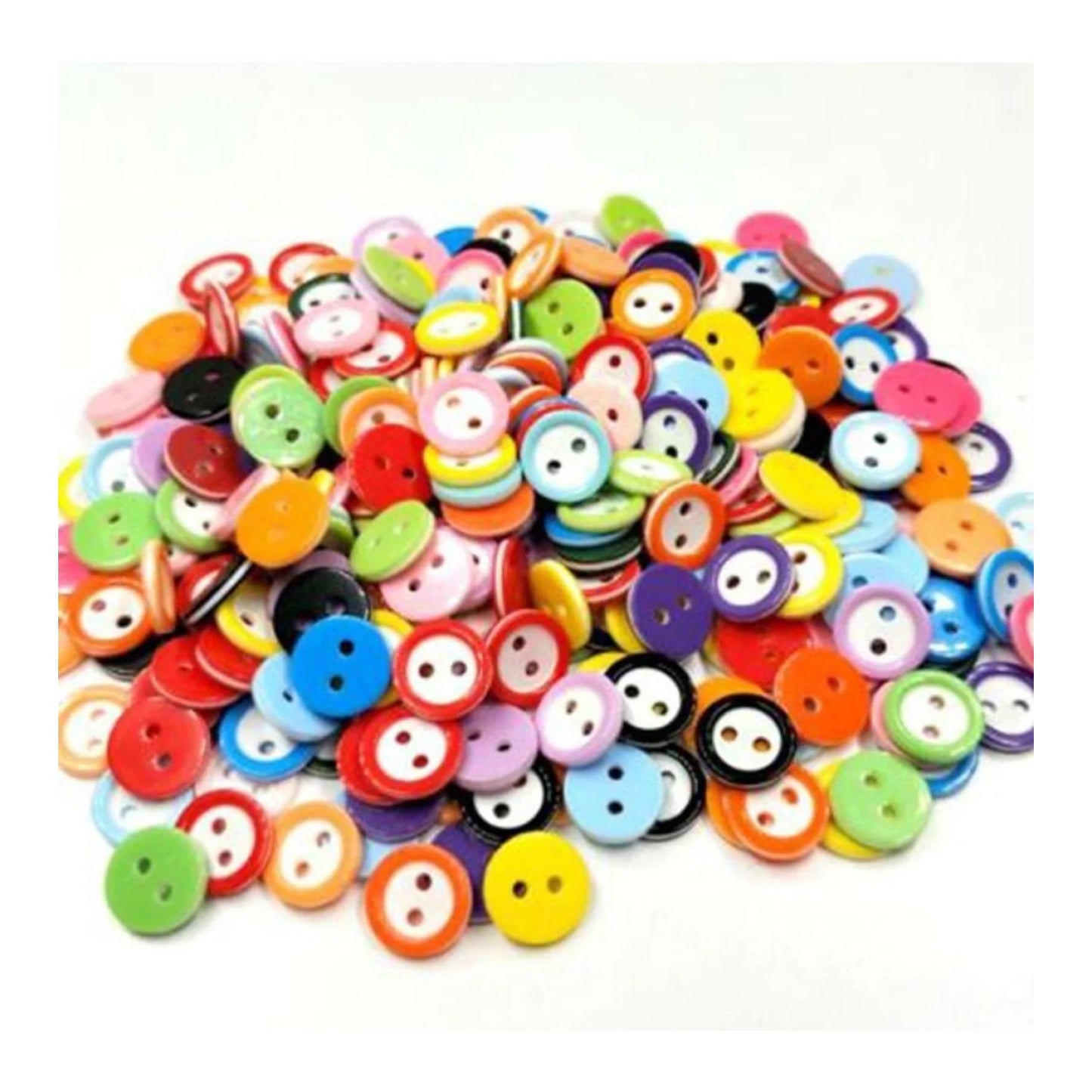 200pcs 11mm Round 2 Hole Resin Buttons Flatback Children's Clothing Sewing - Main Image - Asia Sell