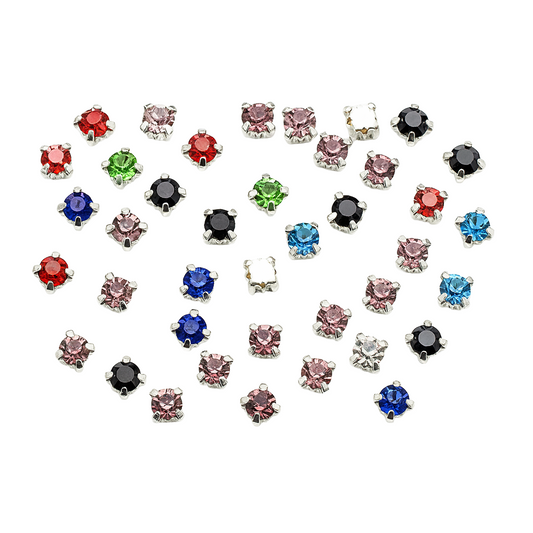 200pcs 4mm ss16 Glass Silver Rhinestones Crystals Clothing Sewing Accessories - Asia Sell