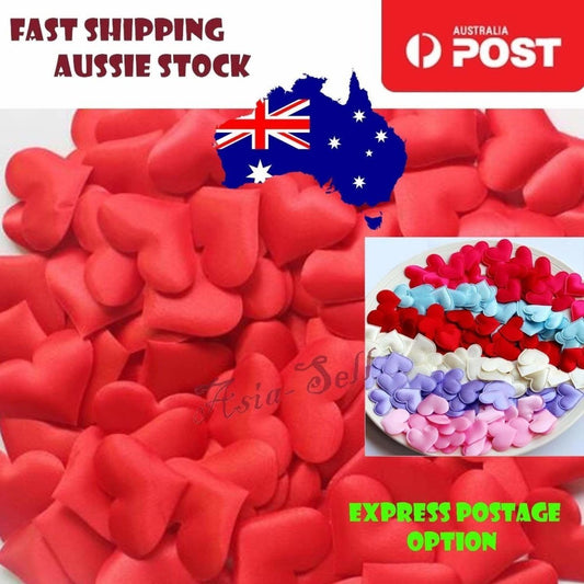 200pcs Fabric Hearts RED 3.2cm Wedding Party Confetti Table Decorations - Asia Sell