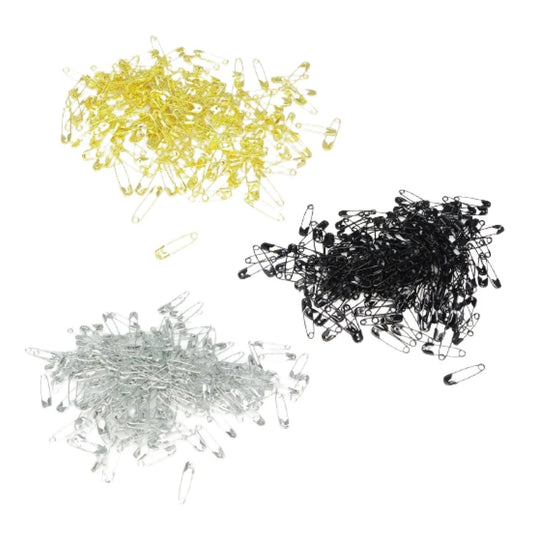 200pcs Mini Safety Pins 18mm Black/Gold/Silver for Jewelry Clothes Accessories - Black - Asia Sell