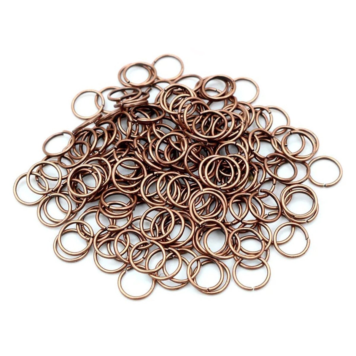 200pcs Open Jump Rings 8mm 10mm 12mm Single Loop Rhodium Light Silver Gold KC Gold Keyrings Small - 8mm Copper - Asia Sell