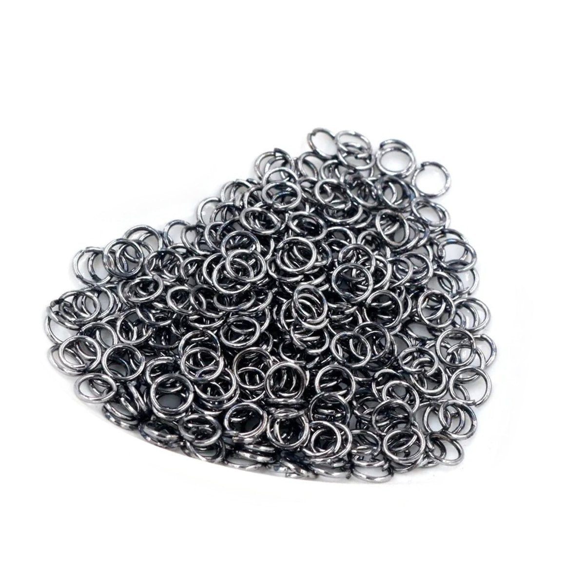 200pcs Open Jump Rings 8mm 10mm 12mm Single Loop Rhodium Light Silver Gold KC Gold Keyrings Small - 8mm Gun Metal - Asia Sell