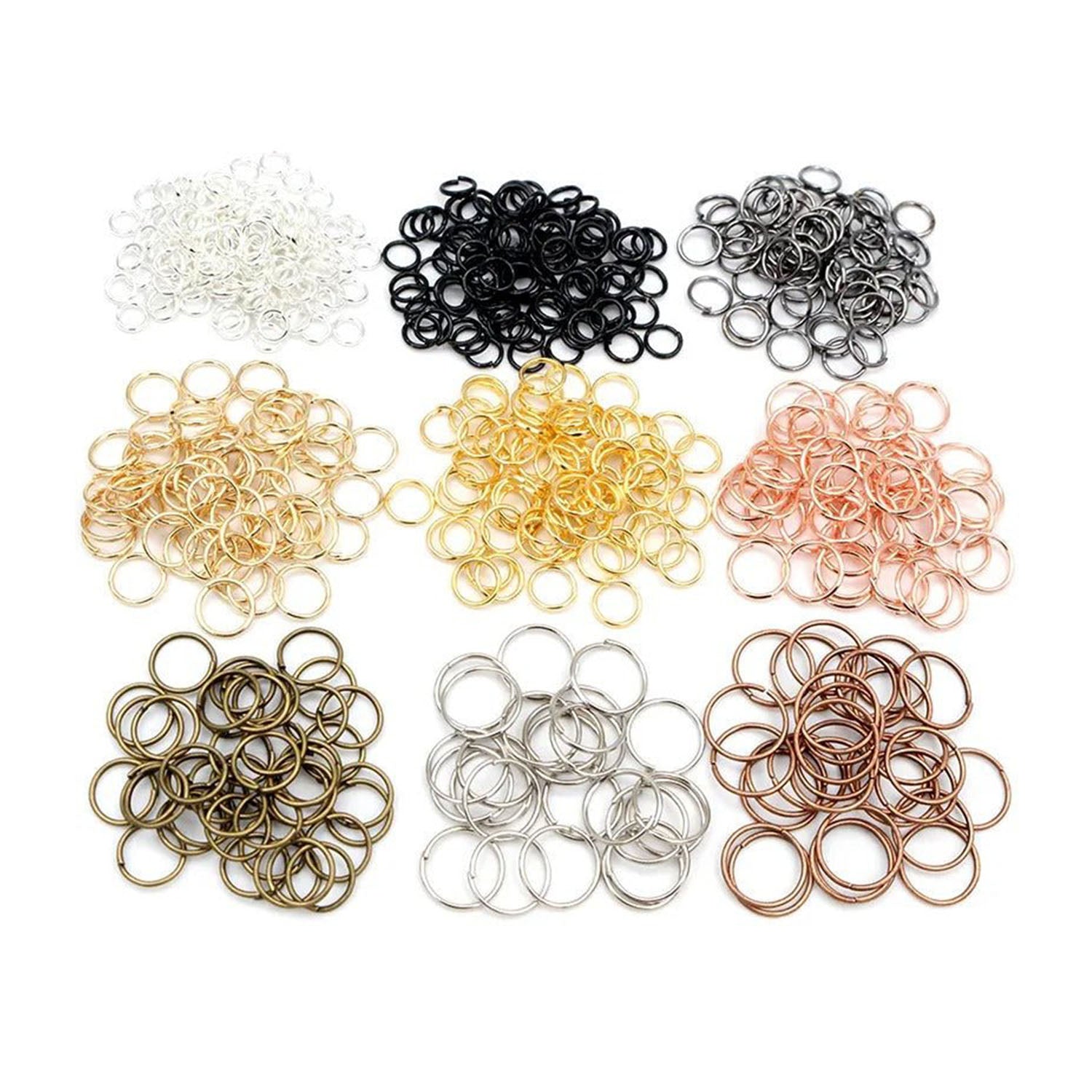 200pcs Open Jump Rings 8mm 10mm 12mm Single Loop Rhodium Light Silver Gold KC Gold Keyrings Small - Main Image - Asia Sell