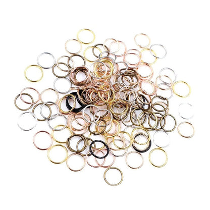 200pcs Open Jump Rings 8mm 10mm 12mm Single Loop Rhodium Light Silver Gold KC Gold Keyrings Small - 8mm Mixed - Asia Sell