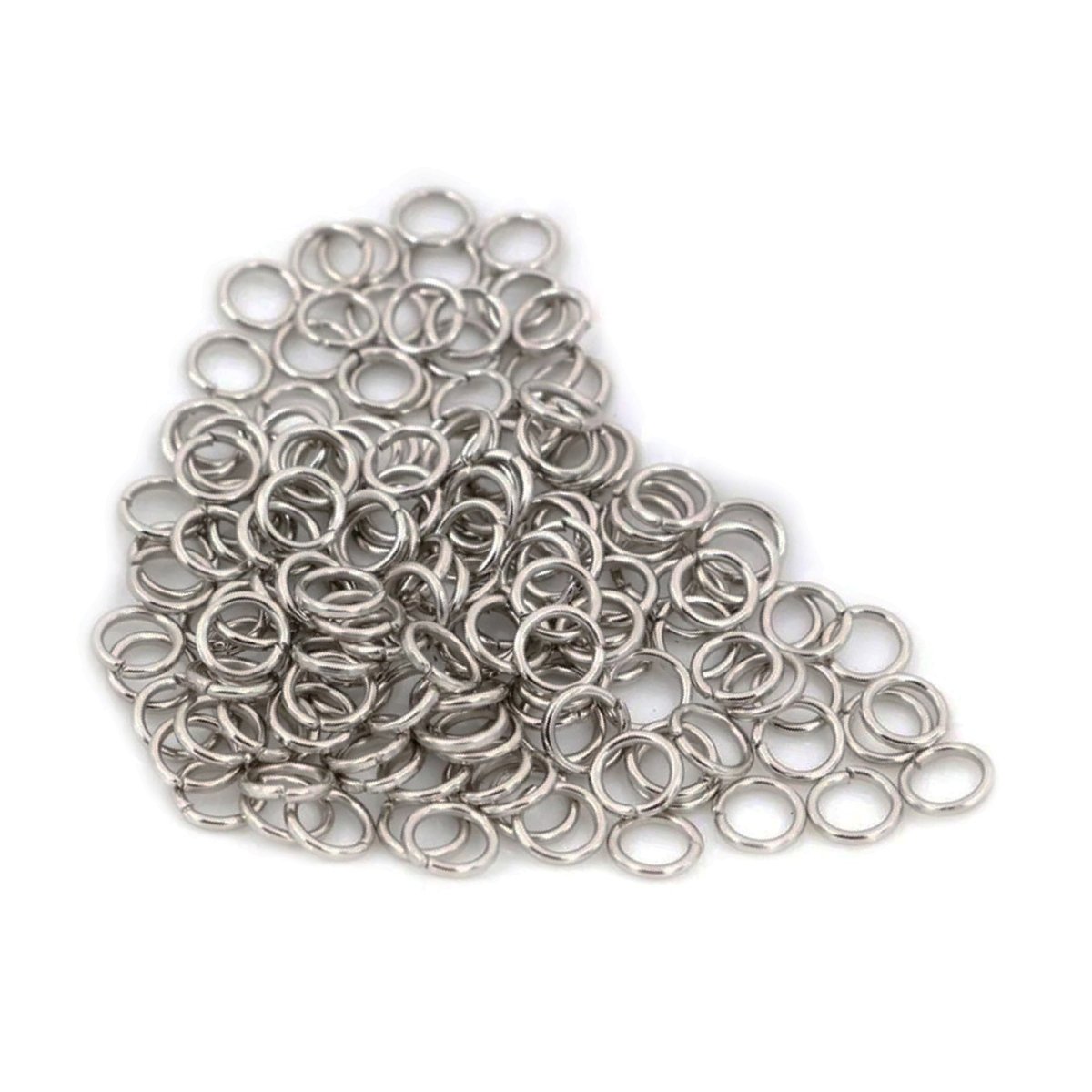 200pcs Open Jump Rings 8mm 10mm 12mm Single Loop Rhodium Light Silver Gold KC Gold Keyrings Small - 8mm Rhodium Silver - Asia Sell