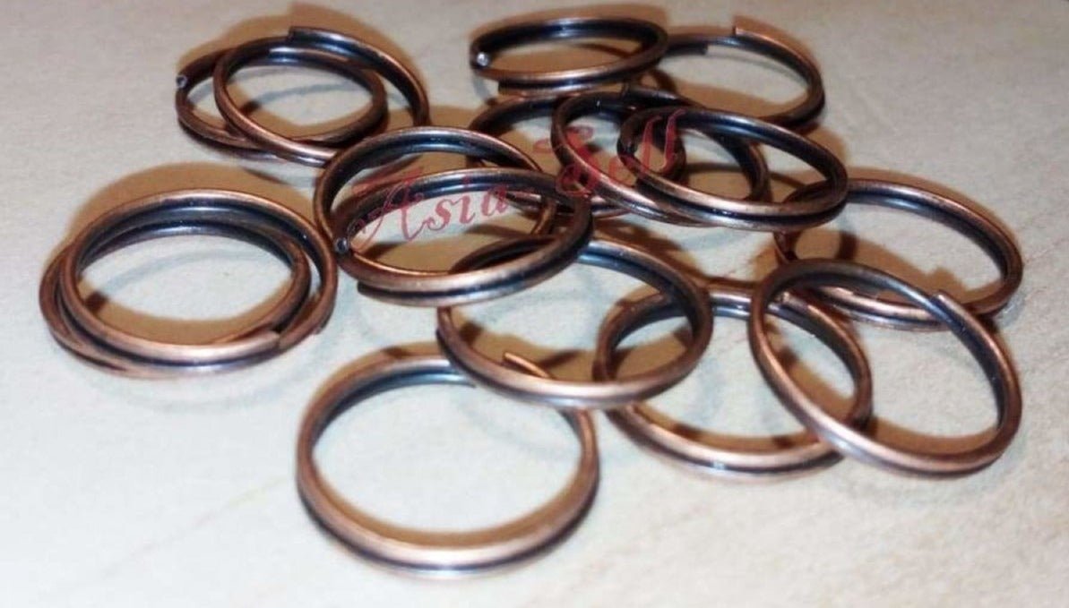 200x 10mm Copper Split Key Rings Small Keyrings Keys Double Loops Fashion - - Asia Sell