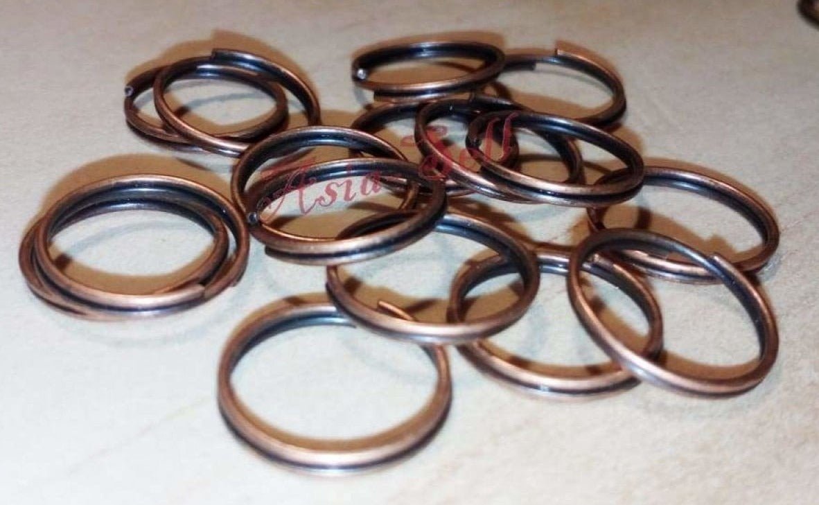 200x 12mm Copper Split Key Rings Small Keyrings Keys Double Loops Fashion - - Asia Sell