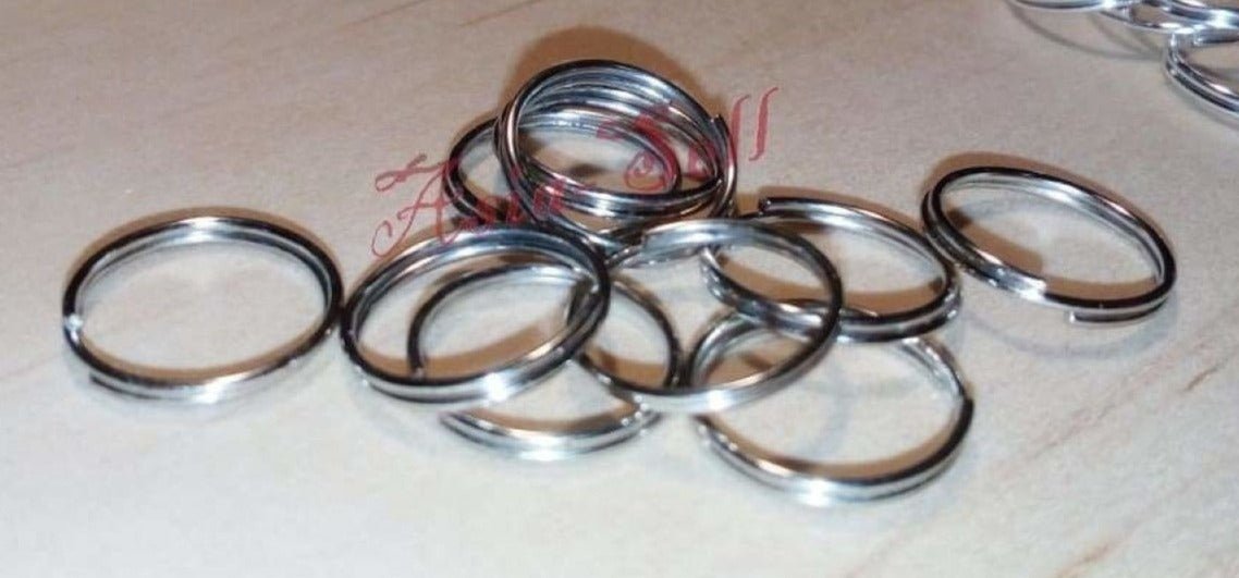 200x 12mm Silver Split Key Rings Small Keyrings Keys Double Loops Fashion - - Asia Sell