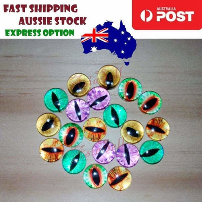 20pcs 10/15/20mm Cat Eye Eyeballs Glass Dolls Eyes Cabochon - 10mm - Asia Sell